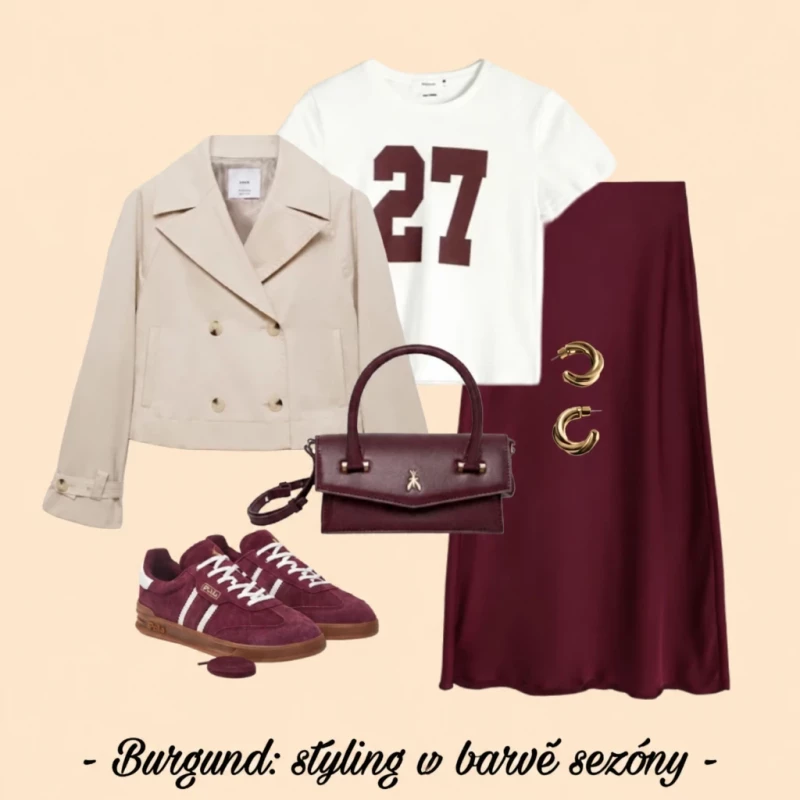 Stylizace s burgundem v roli hlavní hvězdy – ideální look na podzim 2024 Stylizace s burgundem v roli hlavní hvězdy – ideální look na podzim 2024